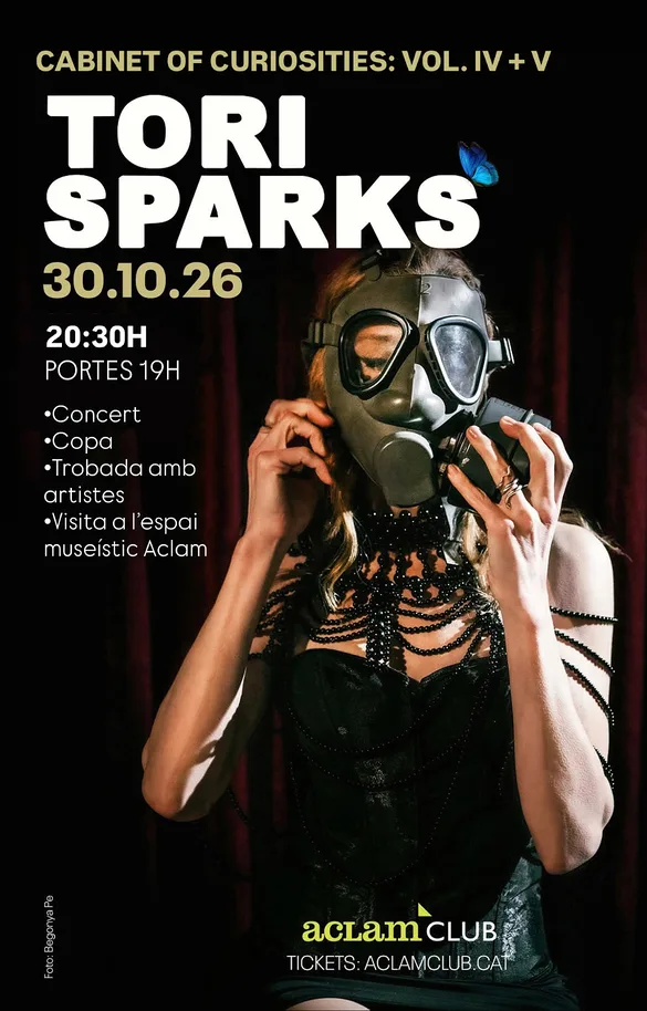 Cartel del concierto de Tori Sparks el 30 de octubre en Aclam Club Barcelona