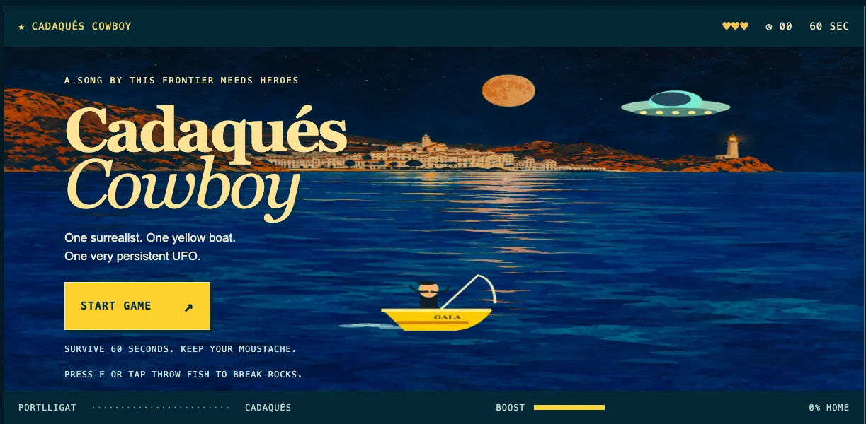 Captura del videojuego Cadaqu&eacute;s Cowboy