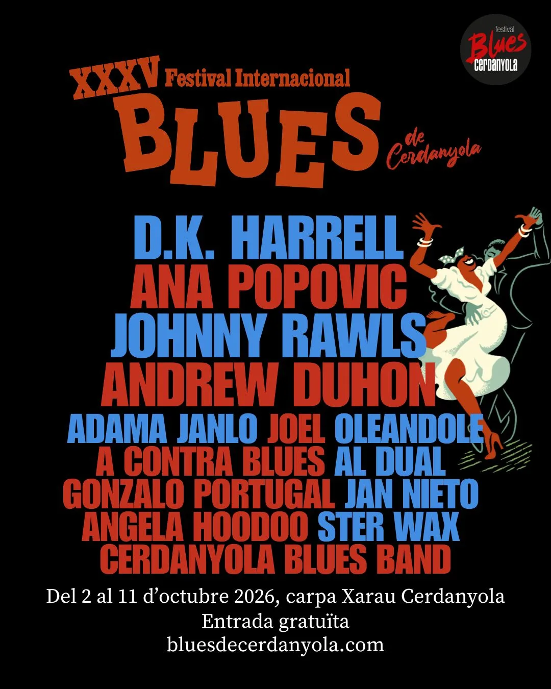 Cartell de la 35a edició del Festival Internacional de Blues de Cerdanyola