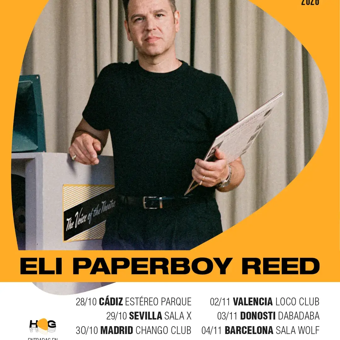 Cartel de la gira de Eli Paperboy Reed por España, octubre y noviembre 2026